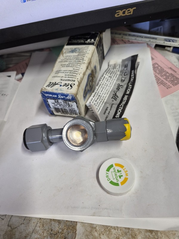 Sporlan SA-15U "SEE-ALL" Moistuure & Liquid Indicator 58" M Fl X 5/8" Swivel nut