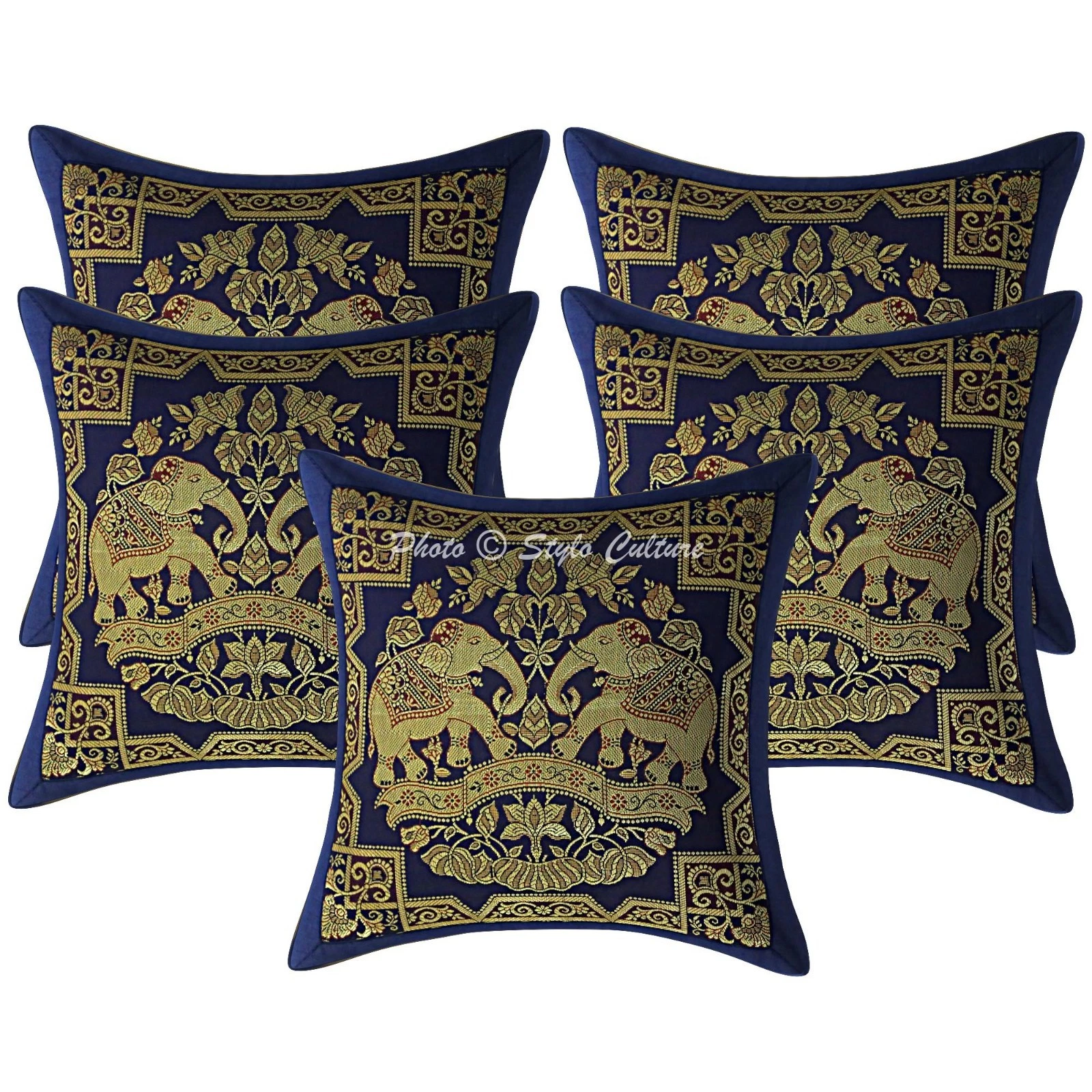 30x30 cm Jacquard Throw Pillow Covers Brocade Elephant Home Decor Cushion Cover