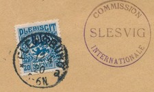 Schleswig 20 Pfennig Dienstmarke EF Kommissionsbrief Flensburg 1920 (S28452)