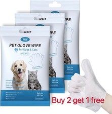 3pack/18pcs Pet Cleaning Gloves No-Rinse Grooming Mitts for Dogs and Cats