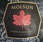 Vintage Molson Beer Wall Sign – 14"x13" – Faux Wood – Maple Leaf