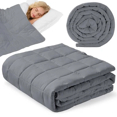 Couverture Lestée Adulte 155x220cm 9kg, Weighted Blanket, Gris - Photo 1/4