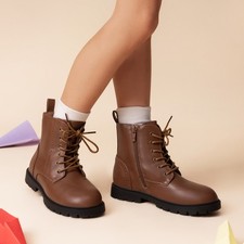 Boys Girls Kids Fashion Boots Combat Boots Side Zipper Waterproof Ankle Boots