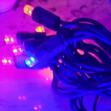 Blue  Orange Twinkle LED 24' 5mm Christmas Holiday Industrial Outdoor 50 Lights