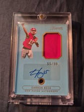 2024 Keepsake Carson Beck Jumbo Rookie Patch Auto RPA Gem SP 55/99 Miami,...