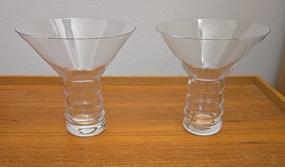 Set of Two Beautiful Riedel Crystal Glasses--The  O  Martini Design