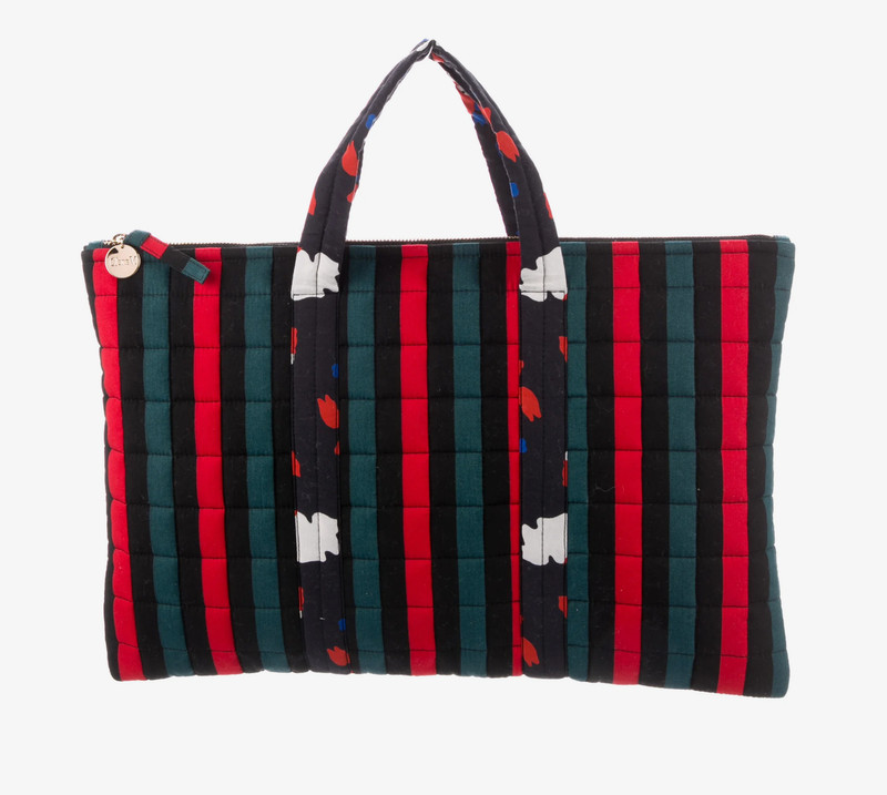 Clare V. Striped Quilted Laptop Bag Case