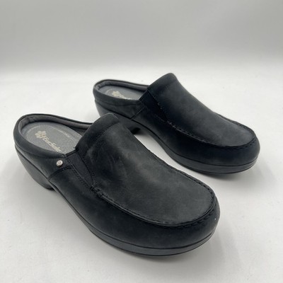 Hush Puppies Shops Women s 10 Backless Clogs Black Leather Comfort Mule RKH323