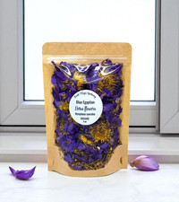 Organic Blue Lotus whole Flower Nymphaea Caerulea Tea, 1/4oz, 1/2oz, 1oz, 2oz