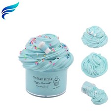 200ml Blue Latte Slime with Chocolate Charms - Safe Stress Relief for Kids