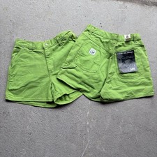 Lot Of 2 Deadstock LEE Women  s wide Leg Denim Green Shorts Sz 11  13 Vintage