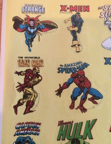 Vintage 1983 Marvel Comics Group Super Heroes Sticker Sheet, XMen,Hulk, Iron Man - Picture 2 of 4