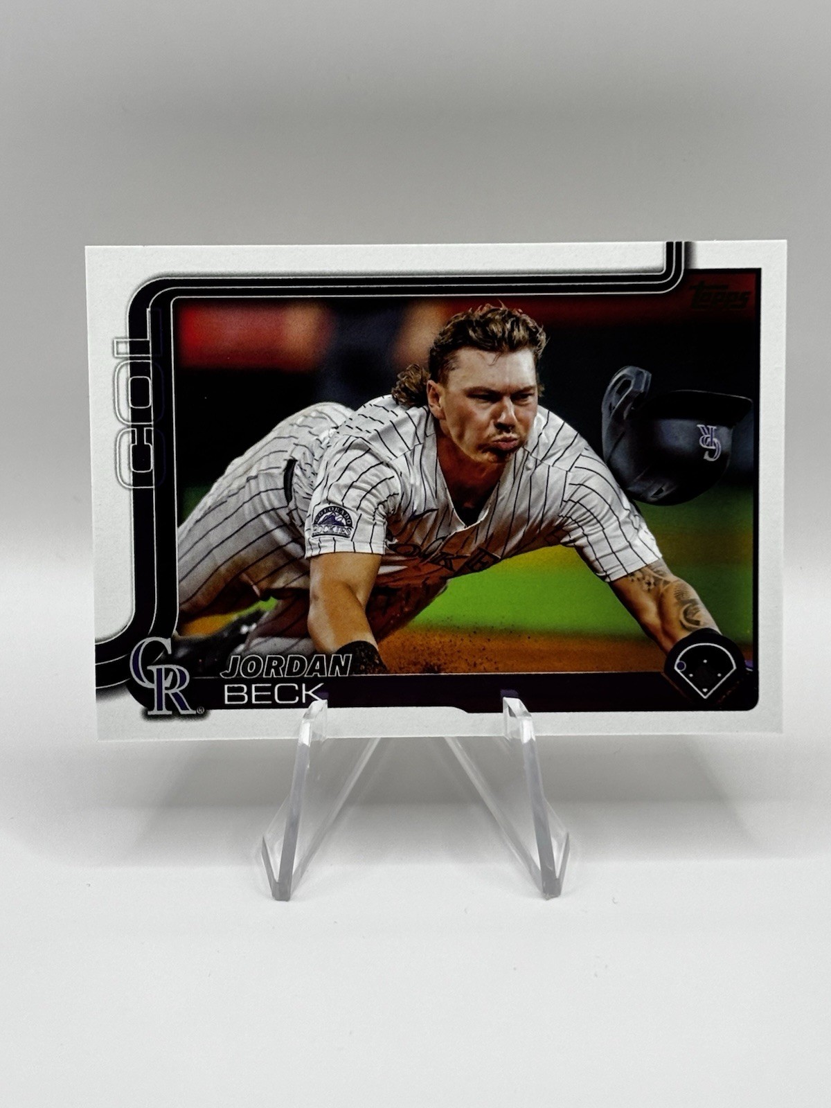 2025 Topps Series 1 #139 Jordan Beck Golden Mirror Image Variation SSP Rockies