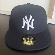 New Era 59fifty NYC New York Yankees Fitted Cap Hat 7 3/8 MLB Navy Blue NY