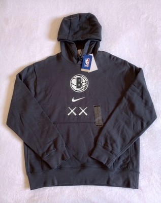 Nike x KAWS Brooklyn Nets City Edition Hoodie Dark Grey Men's Size M FB4812-070