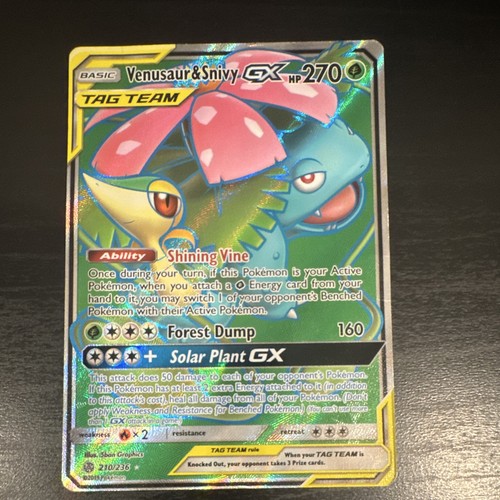 Venusaur & Snivy GX (Full Art) 210/236 Sm Cosmic Eclipse HP 2019 Pokemon