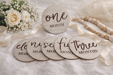 Baby Holiday Wooden Milestones Baby One Year Keepsake Photo Props Baby Shower...