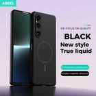 For Sony Xperia 1 V, Phone Case Wireless Charge Soft Liquid Silicone TPU Cover