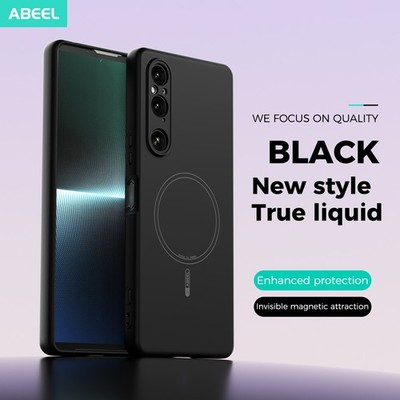 For Sony Xperia 1 V, Phone Case Wireless Charge Soft Liquid Silicone TPU Cover