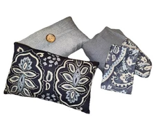 7 Pc Set 2 Accent Pillows + Full Flat & Fitted Sheets 1 Std Pillow Case 2 Shams