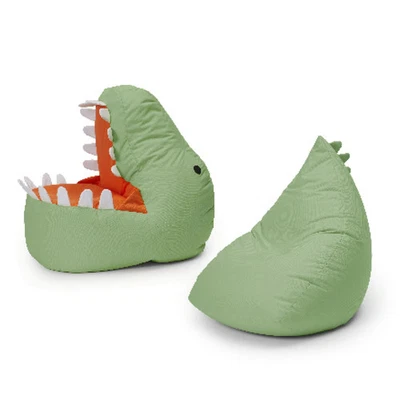 LUMALAND Sacco a pelo per bambini set 2 poltrone Dino Beanbag cuscino sedile con imbottitura perle EPS