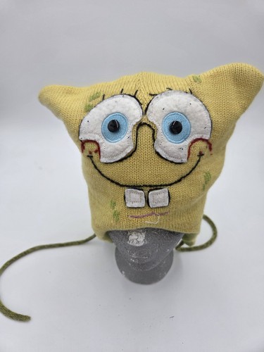 SpongeBob SquarePants Hat Cap Knit Fleece Lined Character Face Nickelodeon One S