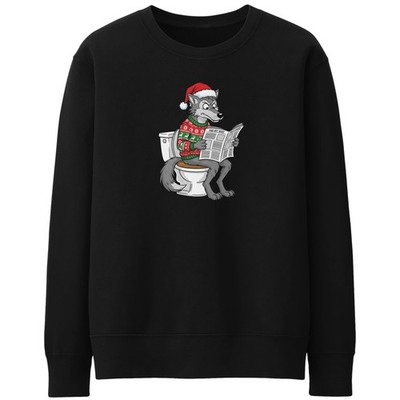 Erwachsene Weihnachten Wolf Sweatshirt lustig Toilette Weihnachtspullover für Männer Frauen