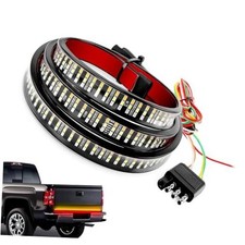 Car LED Tailgate Light Bar, IP65 Water-Proof Triple Row Tail Strip with Light