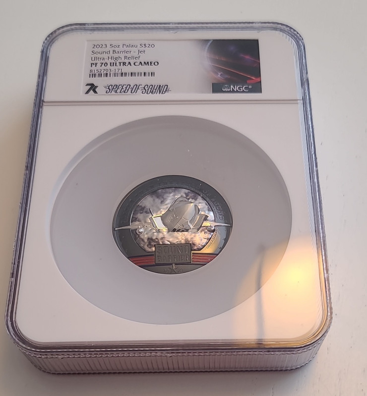 2023 Palau $20 0.999 Silver Sound Barrier Jet UHR NGC PF70 Ultra Cameo