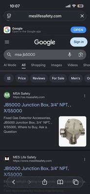 MSA JB5000 Stainless Steel Fixed Gas & Flame Detection Junction Box 3/4'' Hubs