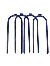 Ground Stakes 10 Inch U-Shaped Steel Rebar Heavy Duty Garden Tent Anchor