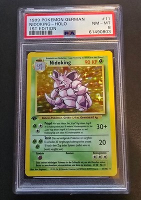 Nidoking 11/102 Holo 1st Edition Base Set | Graded Pokémon Card | PSA8