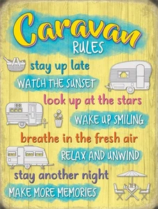 Caravan Retro Vintage Man Cave Garage Old Sign Self Adhesive Vinyl Sticker