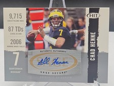 Chad Henne 2008 SAGE Hit Gold Autograph Rookie Card #A7 RC Auto Signed Michigan. rookie card picture