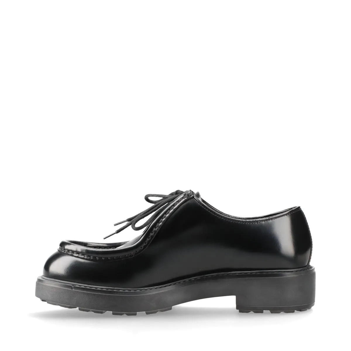 PRADA ダイアパソン　diapason 38/5 25.5 26 Prada - Diapason leather lace-up shoes black - The Corner