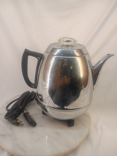 Vintage 1950s General  GE Automatic Percolator Pot Belly Coffee Maker 18P40 EUC