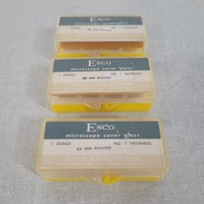 *Lot of 3* Esco Microscope Cover Glass 22mm Round 1 Ounce NO. 1 Thickness