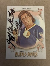 Jeff Carlson 2021 Allen & Ginter Autographed Card Slap Shot Hanson Brother