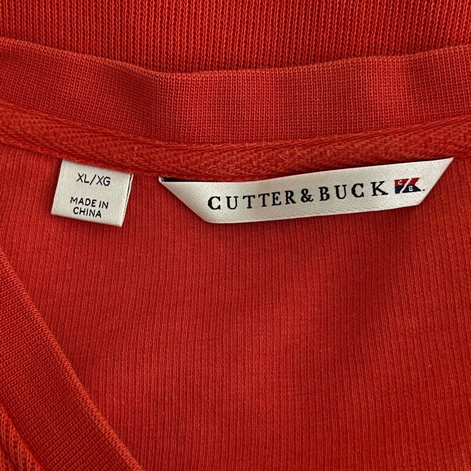 Cutter & Buck Ribbed V-Neck Sweater Orange Men's Size XL - Image 3 of 4