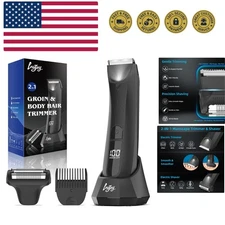 Manscape Body Trimmer for Men, Waterproof Electric Razor/Shavers with Dual-He...