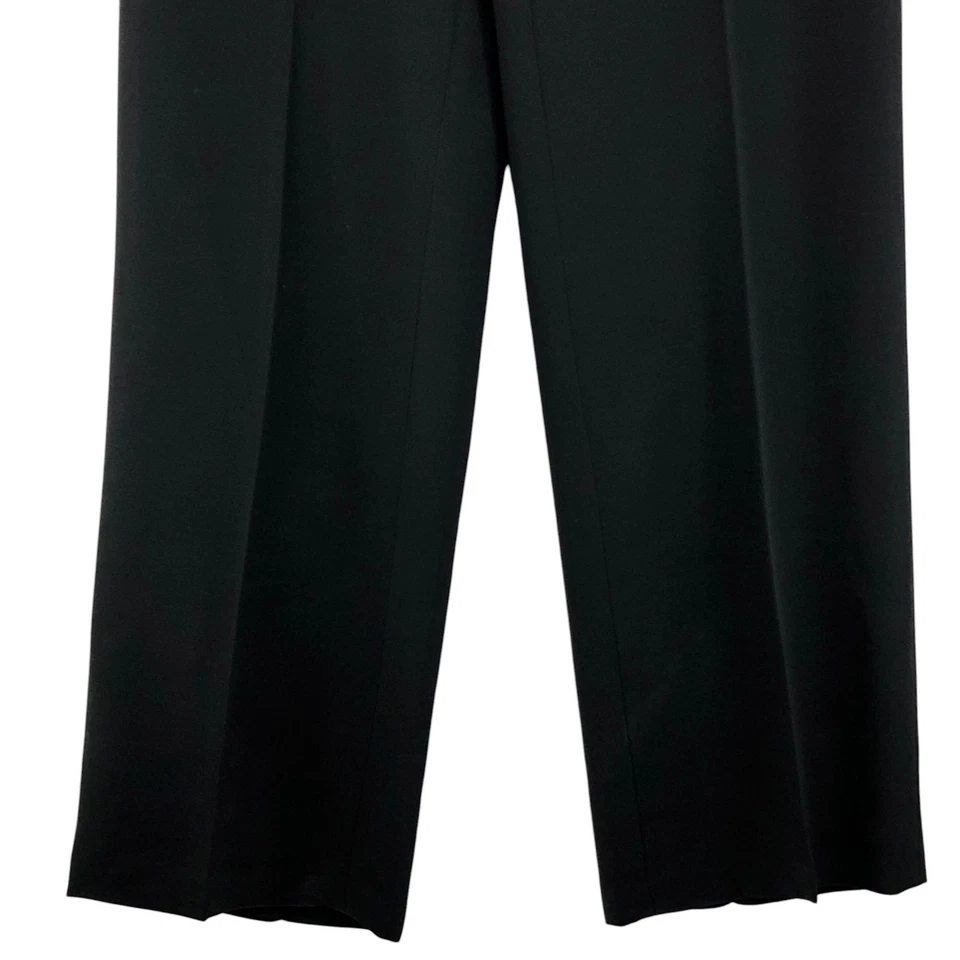 Pantalones para mujer J McLaughlin talla 6 pierna recta seda lana negros hechos en EE. UU. Foto 4 de 4