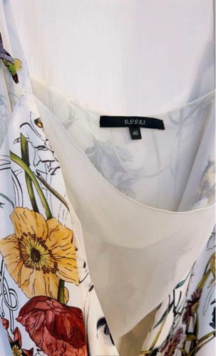 GUCCI Floral Cami Dress with Waist Ribbon Multicolor 40/L 84743c - Picture 7 of 24