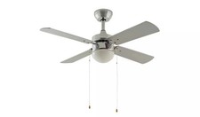 Argos Home Ceiling Fan - Chrome & Grey