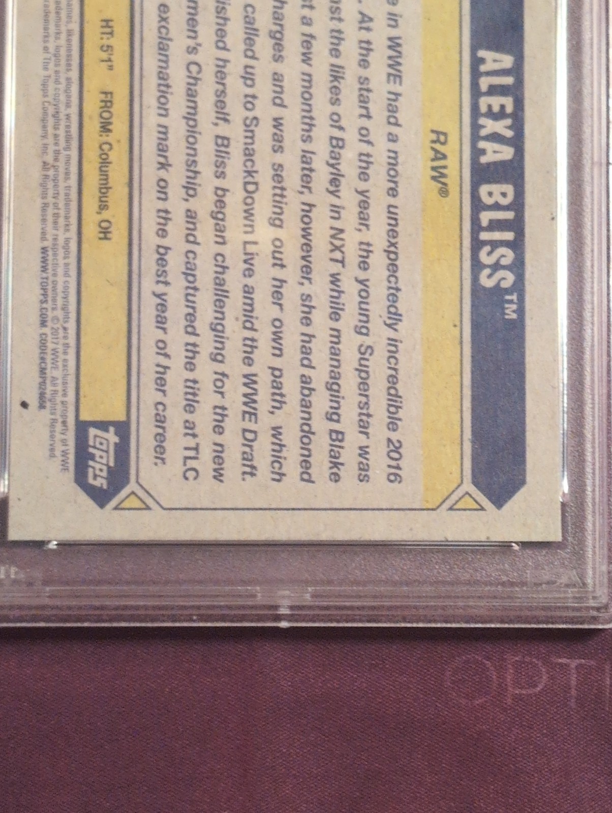PSA 9 2017 Topps Heritage WWE Alexa Bliss #40 view 6