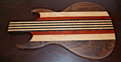 Wood GUITAR shaped cutting charcuterie board hardwoods