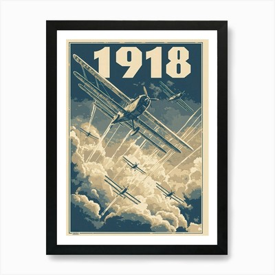 Aihrgdesign A Vintage Aviation Post Framed Wall Art Poster Canvas Print Picture