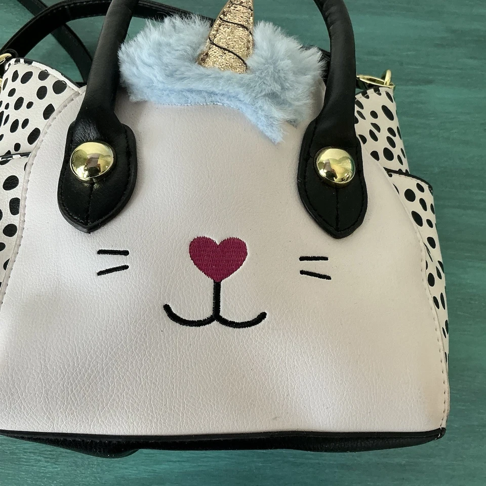 Bolso de mano Betsey Johnson Caticorn bandolera detalles bordados divertido kitsch Foto 3 de 4
