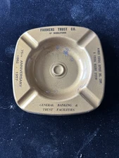 Farmers Trust Co. Metal Ashtray Advertising Middletown Pa 75 Anniversary 1957