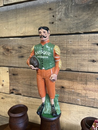 Vintage Antique Bourbon Ceramic Football Player Figure Bar Back Matches Display  - Picture 4 of 6