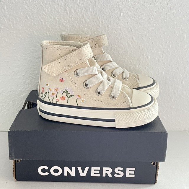Size 3 Converse Chuck Taylor All Star High Top Embroider Floral Bee Yourself NEW Size 3 Converse Chuck Taylor All Star High Top Embroider Floral Bee Yourself NEW